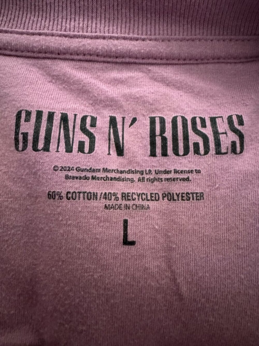 Guns N’ Roses Graphic Sweatshirt – Mauve Pink – Size L – 2024 Bravado - Picture 3 of 4